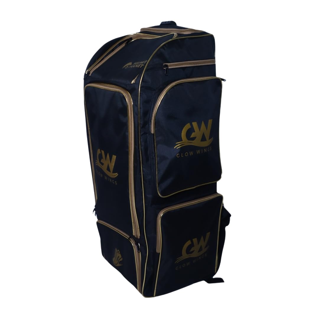 Cricket Kit Bag Durable Polyester Adjustable Shoulder Straps | Water-Resistant Design | Stylish Cricket Bag for Cricketers Golden Edition