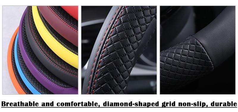 Funda Volante Coche Protector Cuero Volante Coche Antideslizante para Chevy para Monza para Cruze para Crvalier para Malibu para Captiva automóviles Funda Volante Coche Universal (Color : Red5)