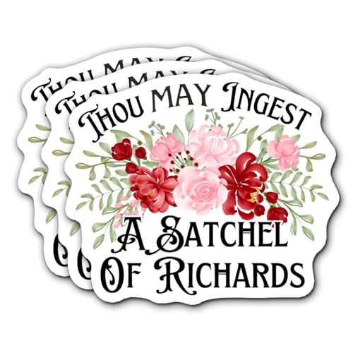 FALIMITLESS Thou May Ingest a Satchel of Richards Stickers 3Pcs Motivational Inspirational Quote Stickers Vinyl Waterproof Decals for Notebook, Tumbler, Laptop and Water Bottle
