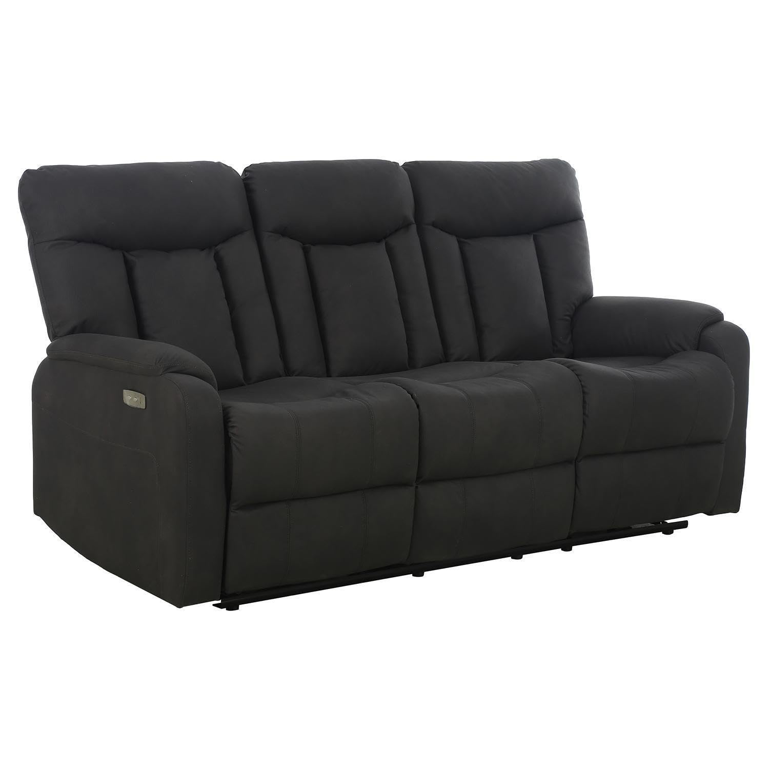 Sofa 3-Sitzer - Anthrazit - Mikrofaser - 1-motorig mit elektrischer Relaxfunktion