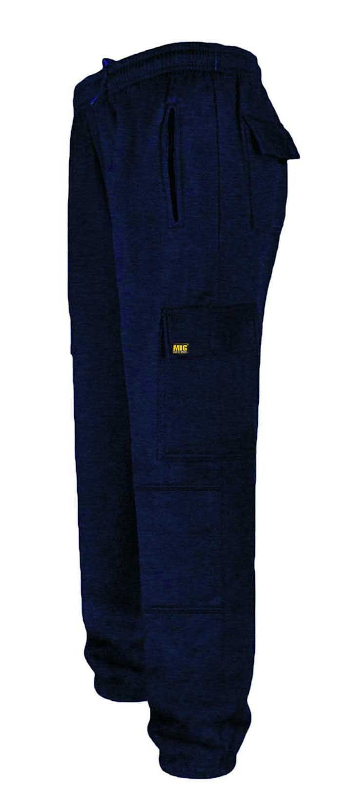 Mig - Mud Ice Gravel Men's Navy Combat Cargo Work Tracksuit Jogging Bottoms With Knee Pad Pockets Size S To 5XL By Mig - Fleece Pants (3Xl - 50/52 Waist, )