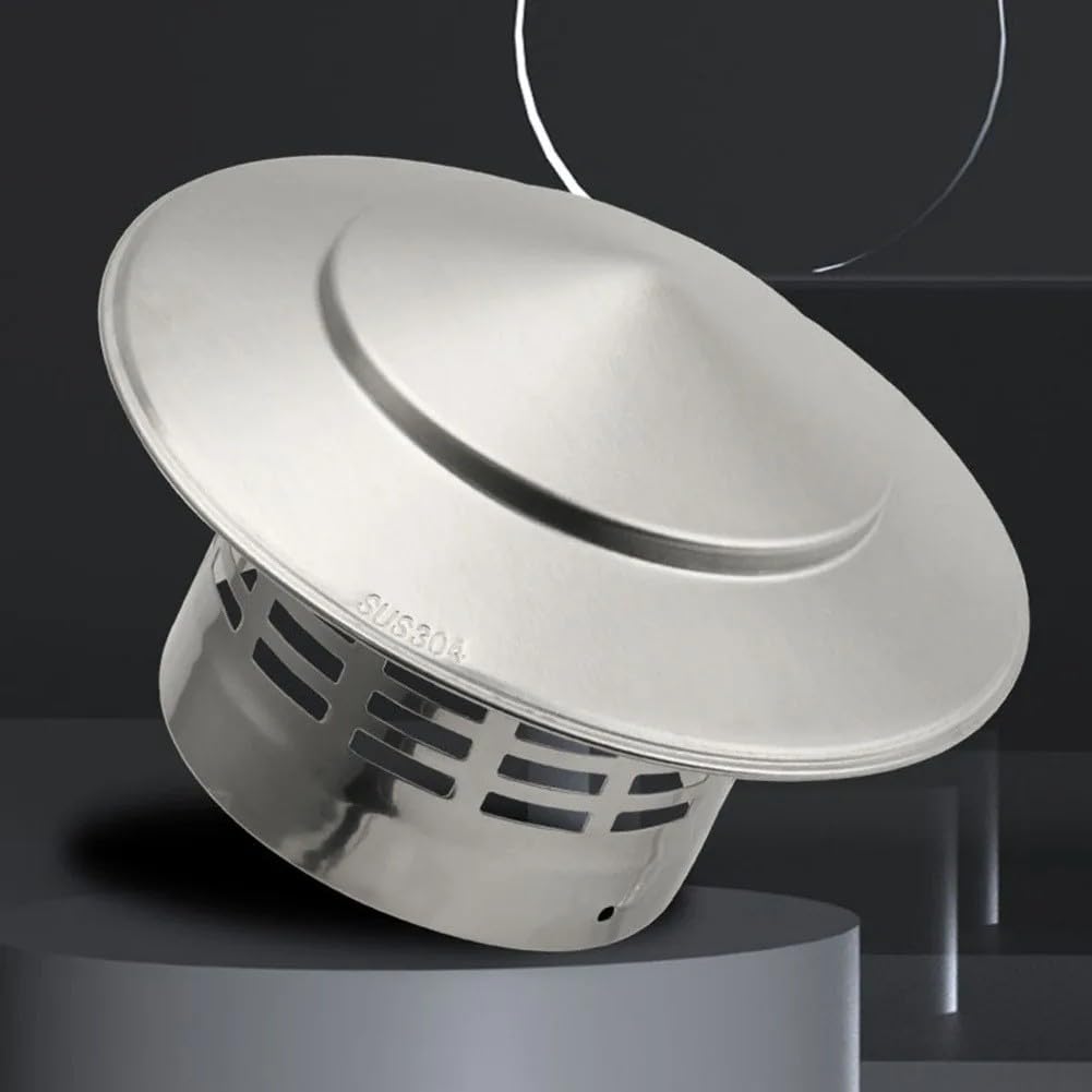 Tapa de chimenea de acero inoxidable 304, cubierta de ventilación para tubo de escape de techo, diseño a prueba de lluvia que evita la suciedad y los desechos, duradera para una protección duradera