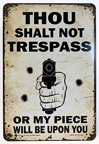 Funny HAHA USA No Trespassing Funny Metal Sign 7.75 x 11.75 by Funny HAHA