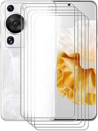 5 Pack Screen Protector for Huawei P60 Pro 6.67 inch, 9H Hardness - HD - 2.5D Edge - Bubble Free - Screen Scratch Resistant Protective Film Tempered Glass for