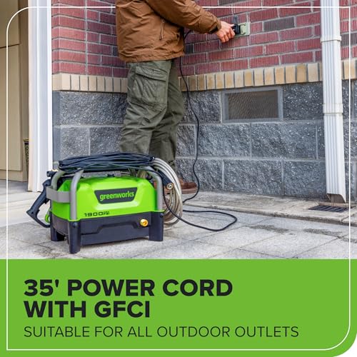 Greenworks 1900 PSI (SGS Certified) 1.2 GPM 13Amp Portable Compact Electric Pressure Washer, Power Washer for Cars, Driveways, Patios, Patio Furniture & Around Pools - Image 9