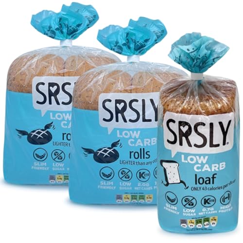 SRSLY Low Carb Keto Bread Bundle | 0.7G Carbs Per Slice | 2G Carbs Per Roll | Freshly Baked | High Protein & Fibre | 1 Loaf | 8 Large Rolls
