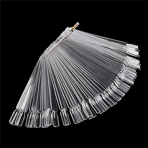 Ahier Nail Swatch Sticks, Swatch Sticks Nail Polish, Fan-Shaped False Fake Nail Art Tips Sticks Polish Gel Salon Display Chart Practice Tool (200 Pack) #TOP1