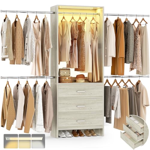 Aheaplus Wood Closet with Motion Light