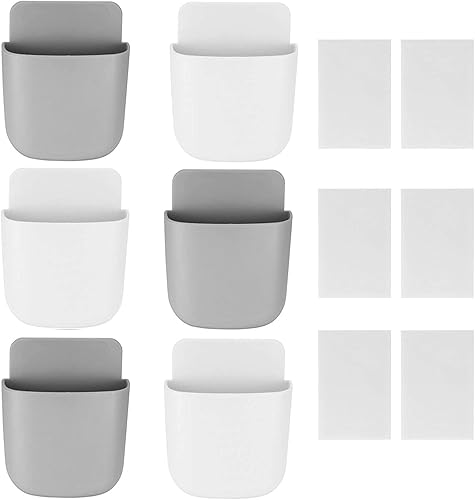 6 Piezas Soporte para Control Remoto Montado en Pared, Soporte de Pared Autoadhesivo para Teléfono Bolígrafo Lápiz Brochas de Maquillaje Gafas Caja