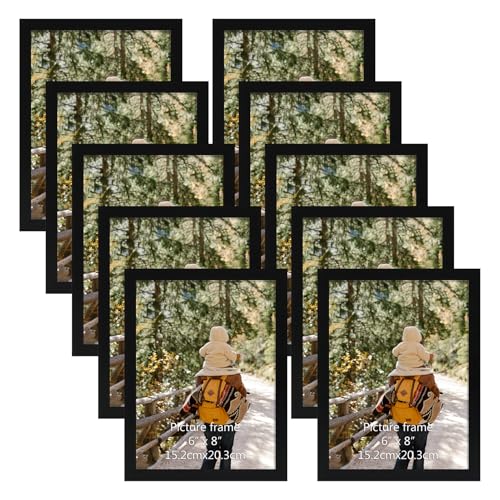 Giftgarden rama 15x20, czarna ramka z PCV, dekoracja domu, zestaw 10 szt