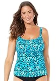 Swimsuits For All Women's Plus Size A Line Relaxed Fit Flared Tankini Top with Adjustable Straps - 26, La Quinta (Plus