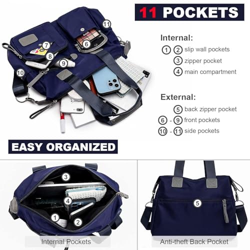 Bolso Tote Multifuncional para Mujer de Nylon Grande miniatura 6