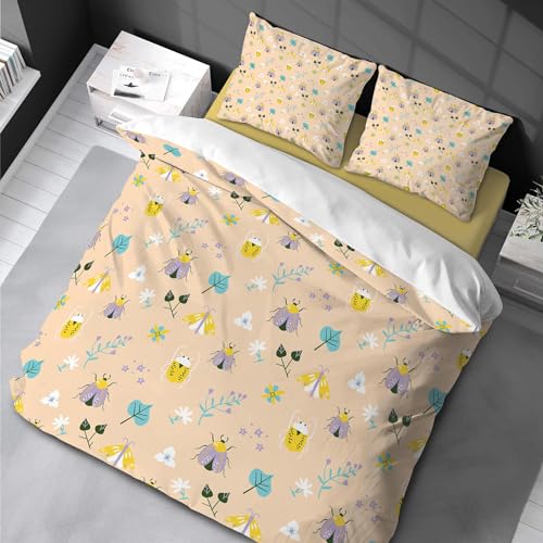 Parure de couette à imprimé floral en microfibre douce Queen Size - 2