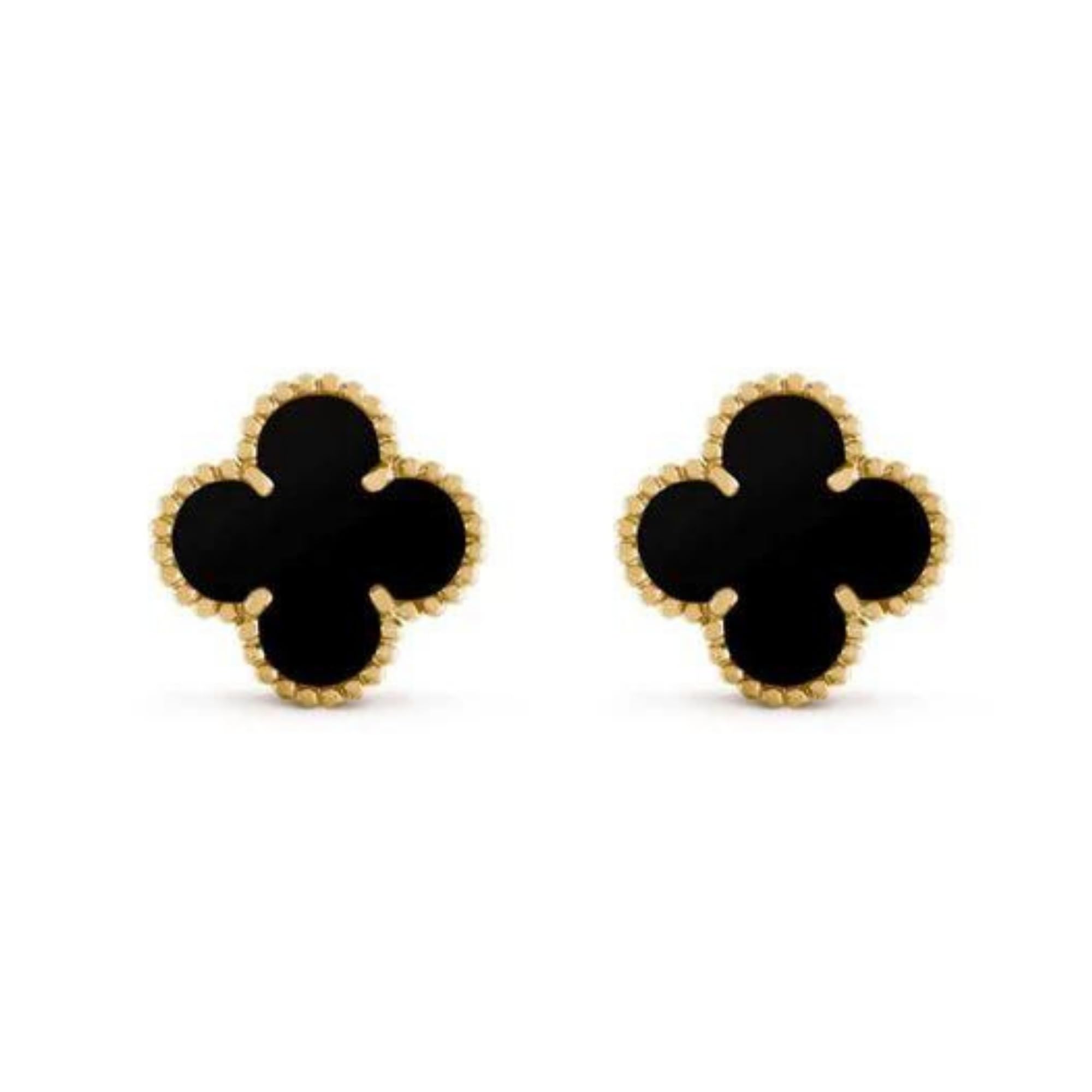 Salve Van Cleef Inspired Black Clover Stud Earrings for Women Stylish | Stainless Steel Jewellery Aesthetic Earrings for Girls Anti-Tarnish Fashion Ear Studs for Women Stylish (B0D5RD8S84) Amazon Price History, Amazon Price Tracker