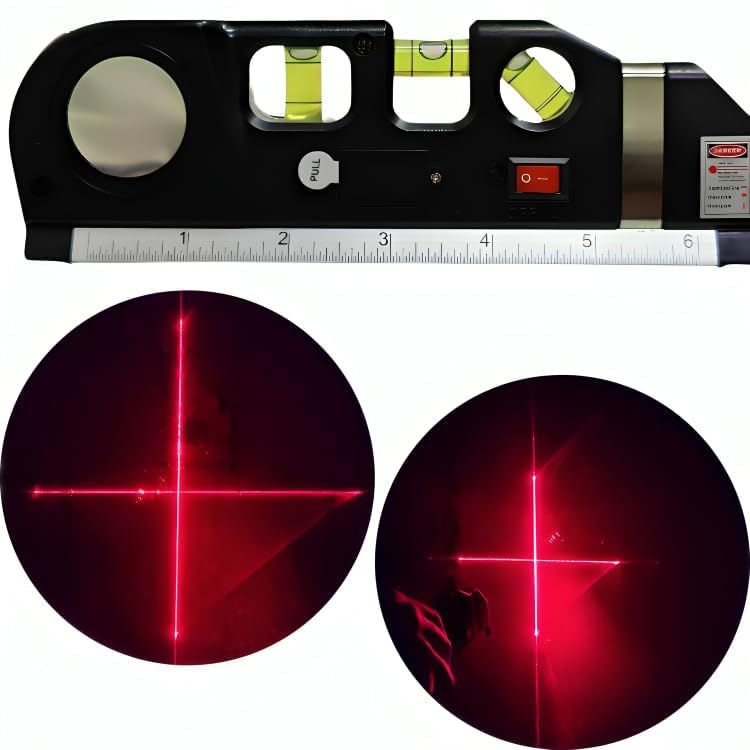 ISC Level Laser NEW Plastic Horizon Vertical Measure Tape Aligner Bubbles Ruler Multifunction Leveler Tool