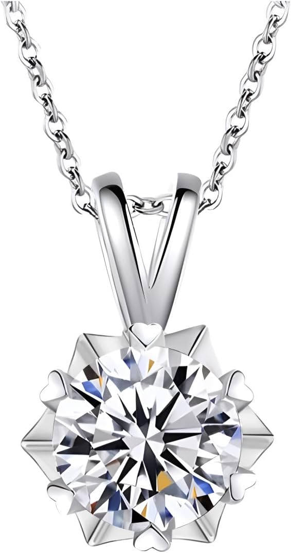 1-2 Carat Shiny Moissanite Pendant Necklace for Women Gift S925 Silver Laboratory Cultivated Diamond Jewelry Gift