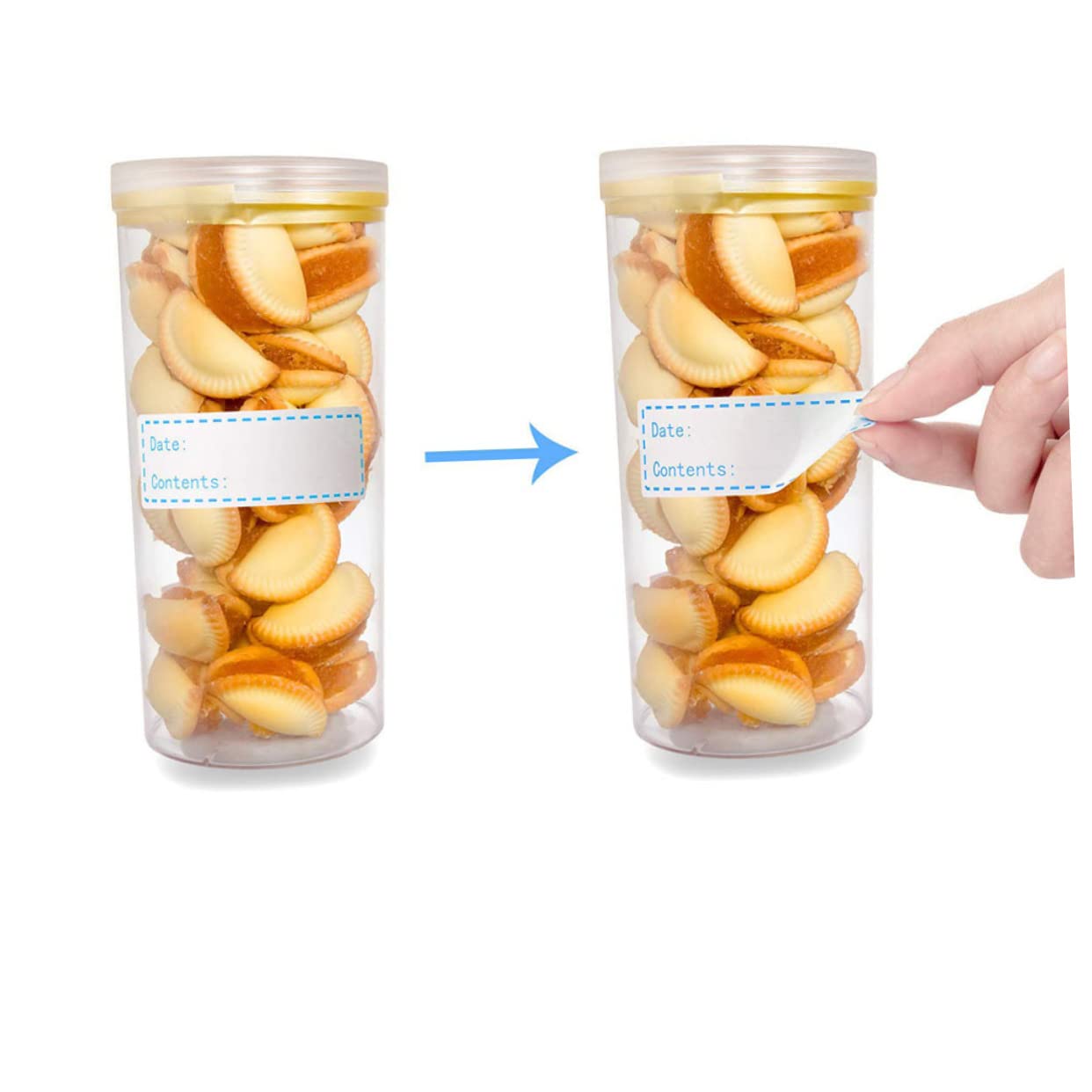 TEHAUX 3 Etichette Adesivper Data Alimentare Blu Pratichper Identificazione Cibi Cucina Facili Da Applicare Su Superfici Lisce Design Chic Per Conservazione e Organizzazione Cibo