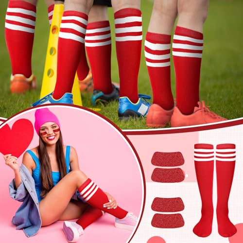 Image of Panitay 2 /12 /16 /24 Pairs Softball Soccer Socks Glitter Eye Black Stickers Team Spirit Accessories for Youth Women Sport Wear