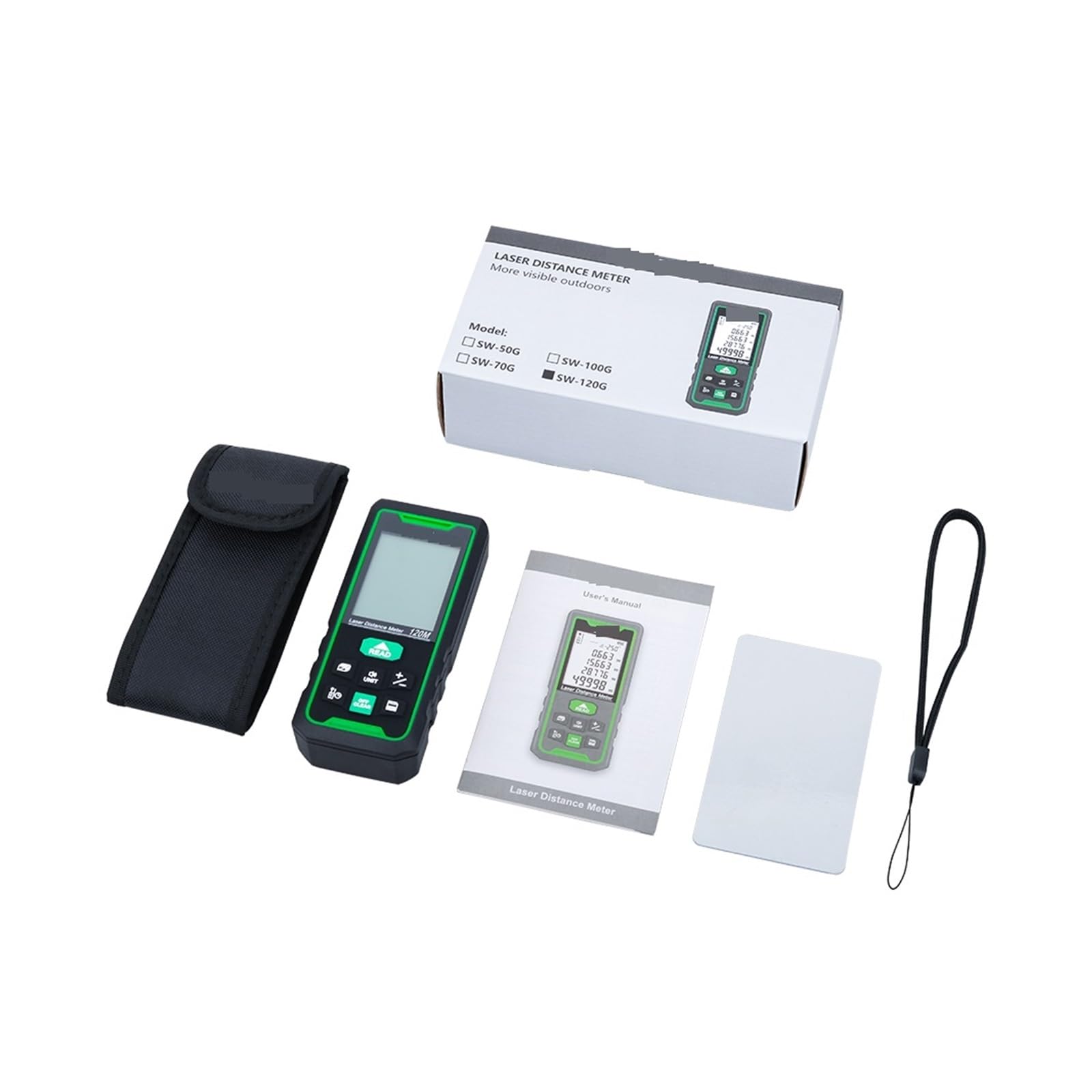 Medidor de área de terreno Telémetro Digital Medidor De Distancia 50m 70m 100m Telémetro Cinta Métrica Regla De Nivel Electrónico Ruleta Mide distancia, área y volumen(50M)