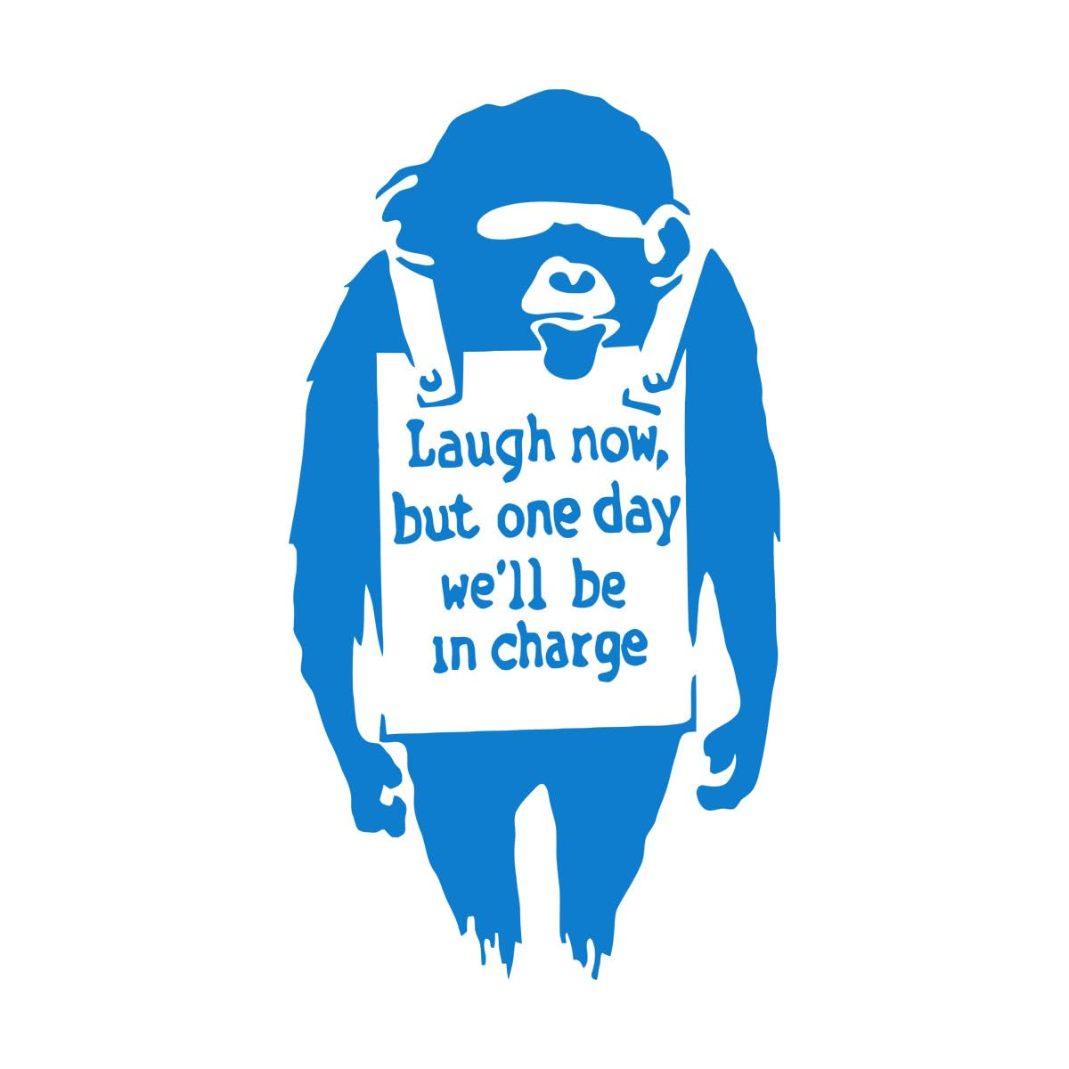 Monkey Wall Sticker Art Vinyl Street Graffiti Mural Chimp Artwork Decals Laugh Now Print Gorilla Smart Mural Large - 44x91cm — image 1