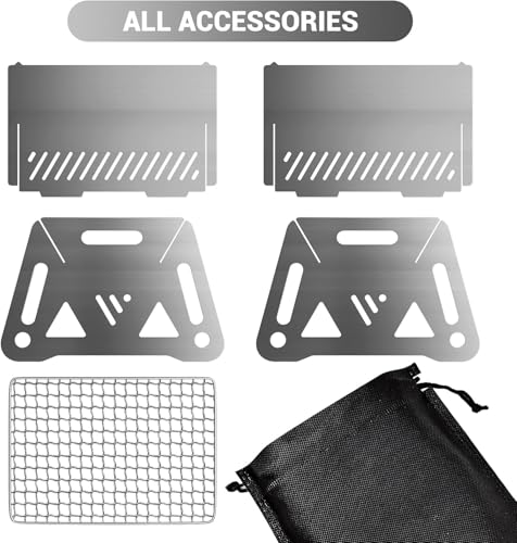 Mini Grill, Camping Grill Klappgrill, Holzkohlegrill Picknickgrill Edelstahl Portable Campinggrill Abnehmbare BBQ Grills für Outdoor Garten Party Picknick für 1-2 Personen(28 * 18 * 13cm)