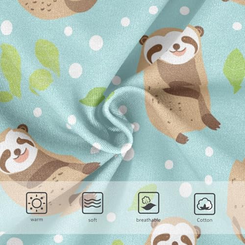 Wusikd Cute Sloth Girls' Underwear Cotton Blue Girls Briefs Soft Toddler Underwear 2T3