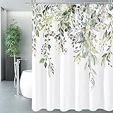 √INKLUSIVE 12 HAKEN & EINFACHE INSTALLATION: Der RANJIMA Duschvorhang wird mit 12 kostenlosen Haken geliefert, damit Sie ihn einfach aufhängen können. Das Blumen Druckmuster auf dem Duschvorhang sorgt für eine unterhaltsame und hübsche Dekoration in Ihrer Duschkabine.