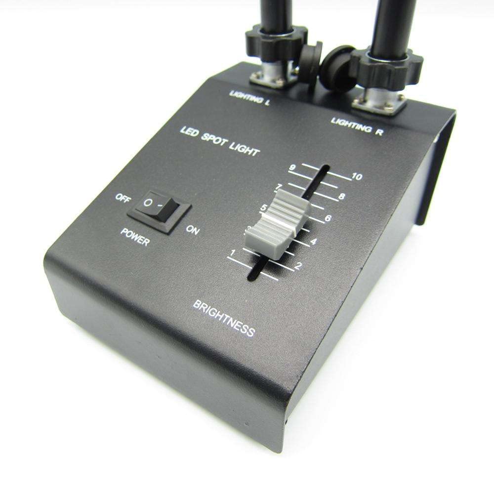 Mikroskop-Zubehör-Kit Das Stereomikroskop verwendet ein 6-Watt-Dual-Schwanenhals-LED-Lichtmikroskop-Beleuchtungspunktlicht Mikroskopische Objektträger