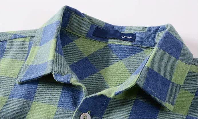 Unisex Kids Plaid Shirt Long Sleeve Button Down Flannel Shirts Toddler Casual Blouse Top for Boys Girls3