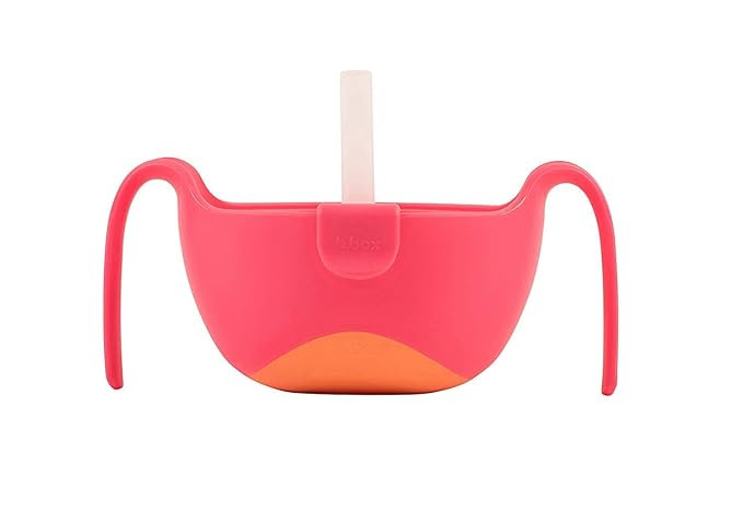 NIL KANTH - 3 in 1 Bowl with Lid and Straw & Snack Insert | 6 Months + | Color: Pink | 8.5 oz. | BPA-Free | Phthalates & PVC Free | Dishwasher & Microwave Safe