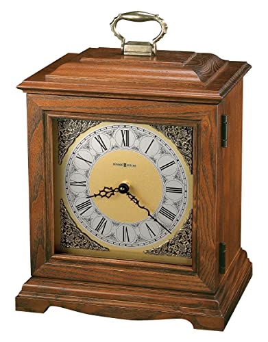 Howard Miller Continuum Mantel Clock Urn Box 800-120 – Oak Yorkshire Finish, Select Hardwoods & Veneers, Bracket-Style Roman Numeral Clock, Interior Compartment, Funeral Urn Box