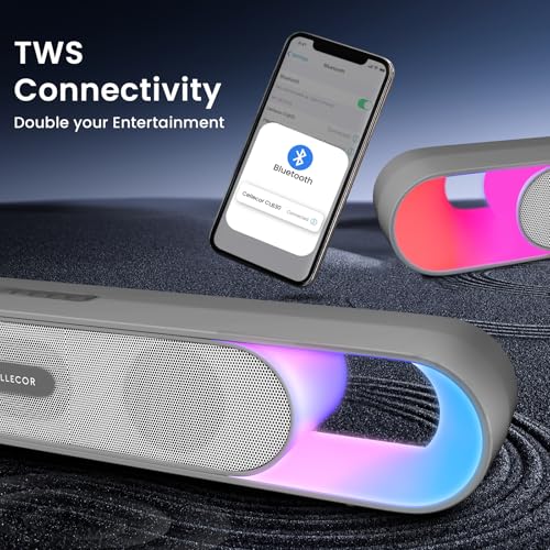 Image of CELLECOR CLB30 BEATZ with 3D Surround Sound | 10 Hour Playtime | 5.3V | 20W Bluetooth Soundbar with Disco Light - Grey