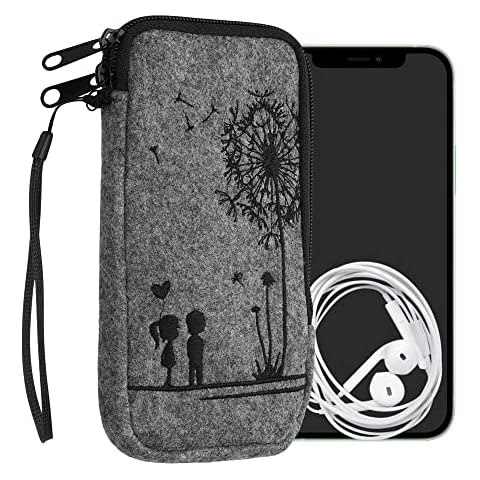 kwmobile Funda de Fieltro con Diseño Bordado y Cremallera Cover