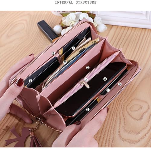 Wallets for Women Multi Card Holder Wallet Clutch Wallet Card Holder Organizer Ladies Purse with Wrist Strap Purse4