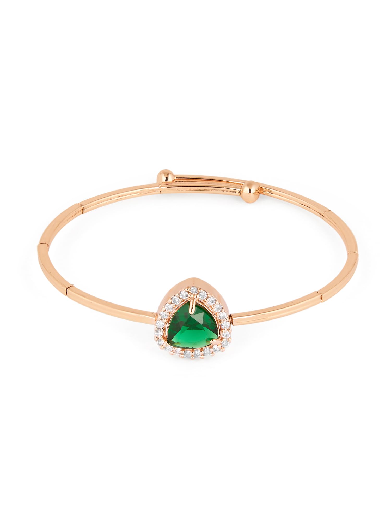 ZAVERI PEARLS Green Dazzling Cubic Zirconia Contemporary Bangle Style Kada Bracelet For Women-ZPFK18244 (B0D8T3H4K8) Amazon Price History, Amazon Price Tracker