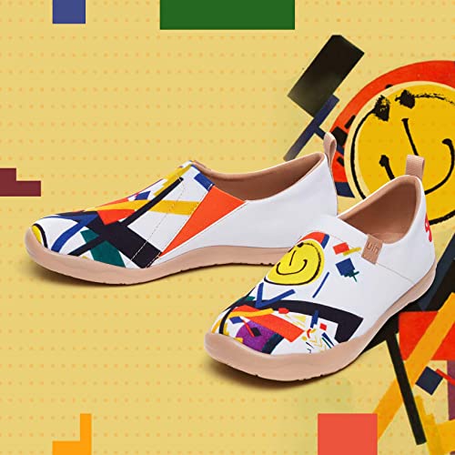 Image of UIN Women's Artistic Slip-On Shoes Vibrant Floral Casual Loafers Lightweight Comfortable Travel Footwear