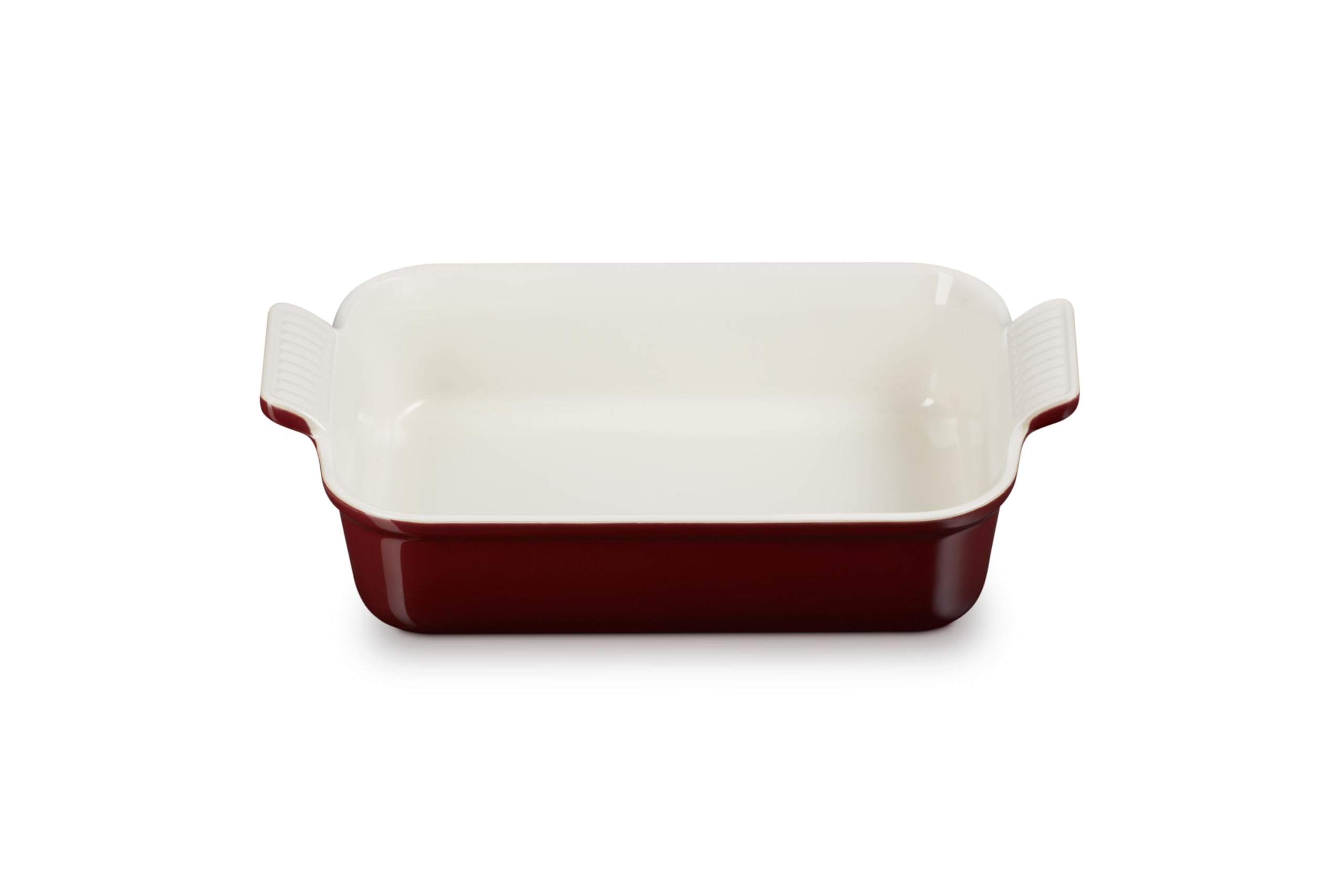 Le Creuset Rechteckige Auflaufform Tradition aus Steinzeug, 26 cm, 2.4 Liter, Garnet, 71102269490001