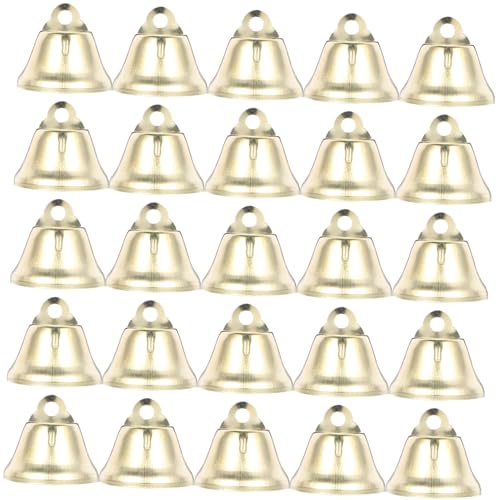 Uonlytech 100Pcs Golden Mini Jingle Bells for Crafts Pet Hanging Metal Bells for Wedding Christmas Party Decorations DIY Accessories for Wall and Door Hanging