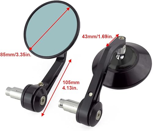 Miniatura 5 de Espejo universal para motocicleta CNC de 7/8 pulgadas de 0.866 in con mango trasero para espejo para Ducati Monster Aprilia Suzuki Cafe Racer
