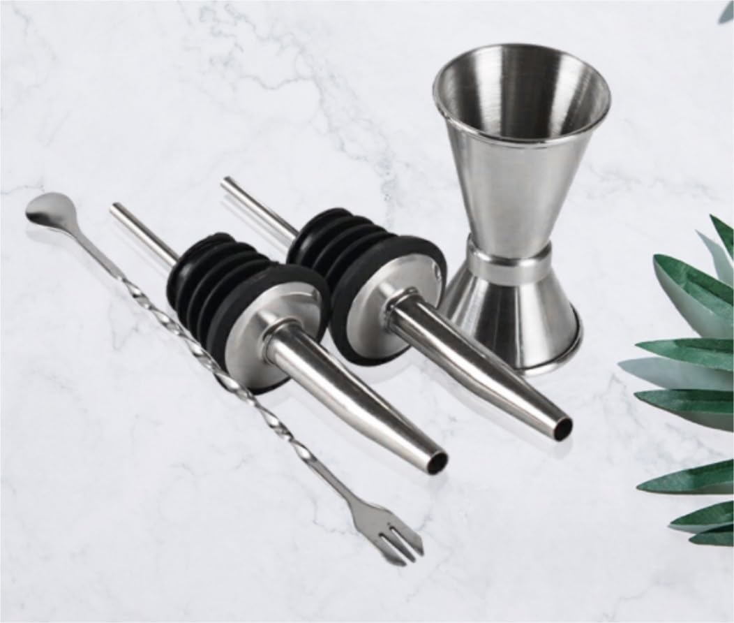 Shaker Cocktail Ensemble De Shaker À Cocktail en Acier Inoxydable, D'outils Fabrication Boissons, 6 Pièces Bar Set(350ml)