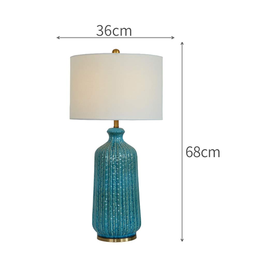 Tischlampe Kaffeeschreibtischlampe, Blaue Textur Bump Keramik Schreibtischlampe Student Lesen Augenschutz Leichte Nachttische Studie Nachtlicht Leselampe/36 * 68Cm