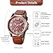 JewelryWe Reloj Analógico Redondo Hombre: Reloj de Cuarzo para Caballero Escala de Números Arábigos Correa de Piel Decorativo de Tres Ojos Empresas Marrón Imagen de JewelryWe Reloj Analógico Redondo Hombre: Reloj de Cuarzo para Caballero Escala de Números Arábigos Correa de Piel Decorativo de Tres Ojos Empresas Marrón
