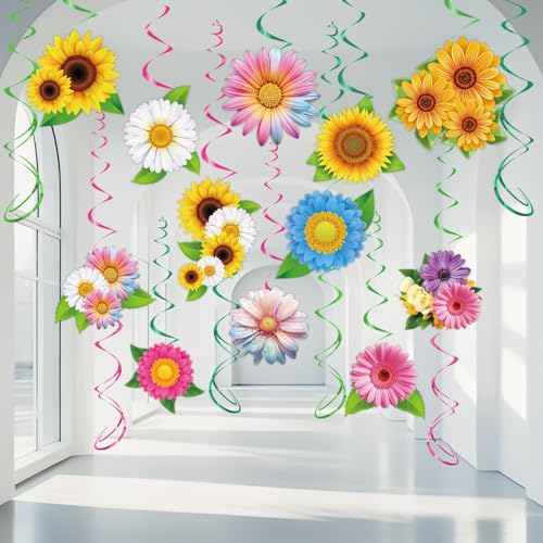 12 peças flores de borboleta pendentes em espiral, pendentes de redemoinho de primavera e verão, decorações de redemoinhos de borboletas, para primavera e verão, festas de aniversário e páscoa (B)