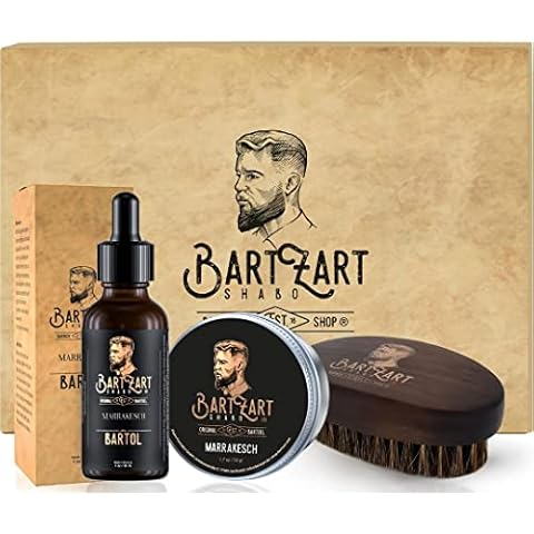 BartZart beard set beard oil I beard wax & beard brush | Beard Care Set I Beard Set Cover