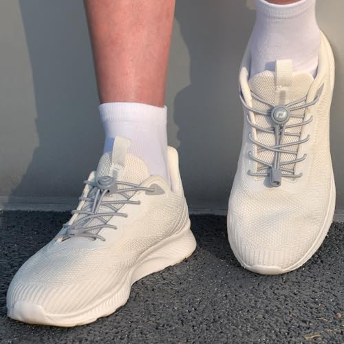 Image of RJ-Sport Tieless Elastic Shoe Laces for Adults and Kids | No Tie Stretchy Speed Shoelaces for Sneakers and Running Shoes, with Heavy Duty Strong Locks and Reinforced Cord Ends