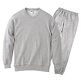 [ジェラン] 8.4oz クルーネックライトトレーナー＆パンツ 上下 セットアップ 杢グレー XL