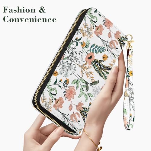 Womens Wallet,Wristlet Wallets for Women with RFID Blocking with Metal Zipper,Coin Pocket,Card Clutch Purse for Travel2