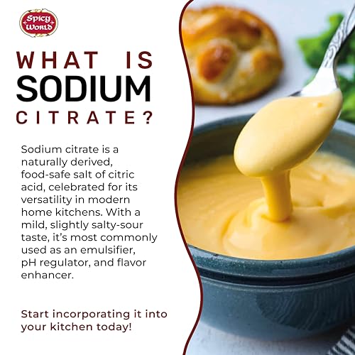 Image of Sodium Citrate Powder 14 Ounce - Food Grade, Non-GMO - Emulsifier for Cheese, Spherification, and Molecular Gastronomy Cooking (Pack of 3)