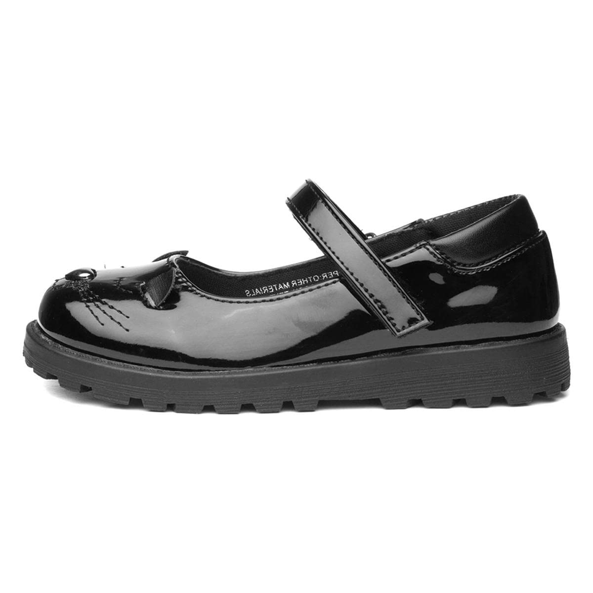 WalkrightLucy Girls Black Patent Cat Face Shoe