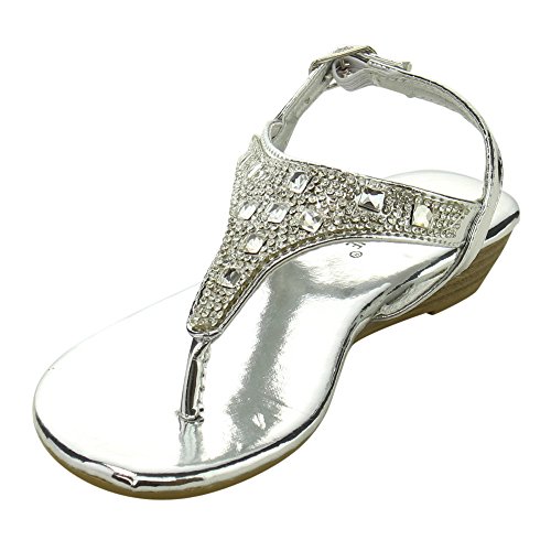 ANNE MARIE Serena-15K Girl's Toddler Glitter Rhinestone T-Strap Thong Wedge Sandals4